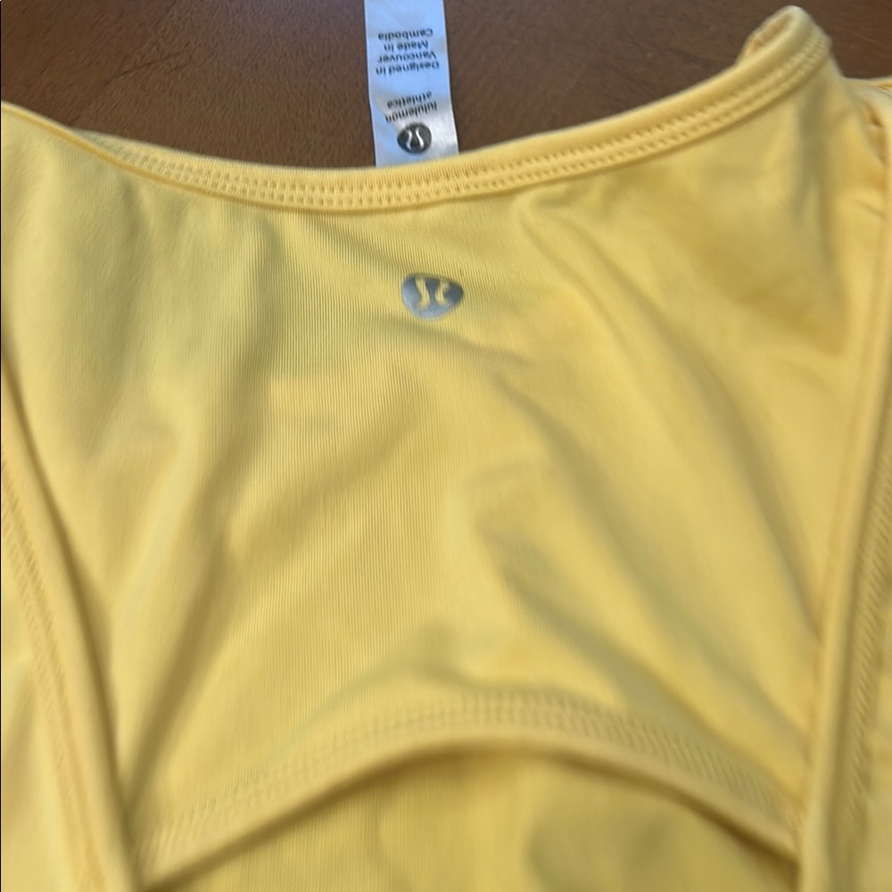 Lululemon Athletica Yellow Fitted Cut Out Tank Top - Picture 6 of 8